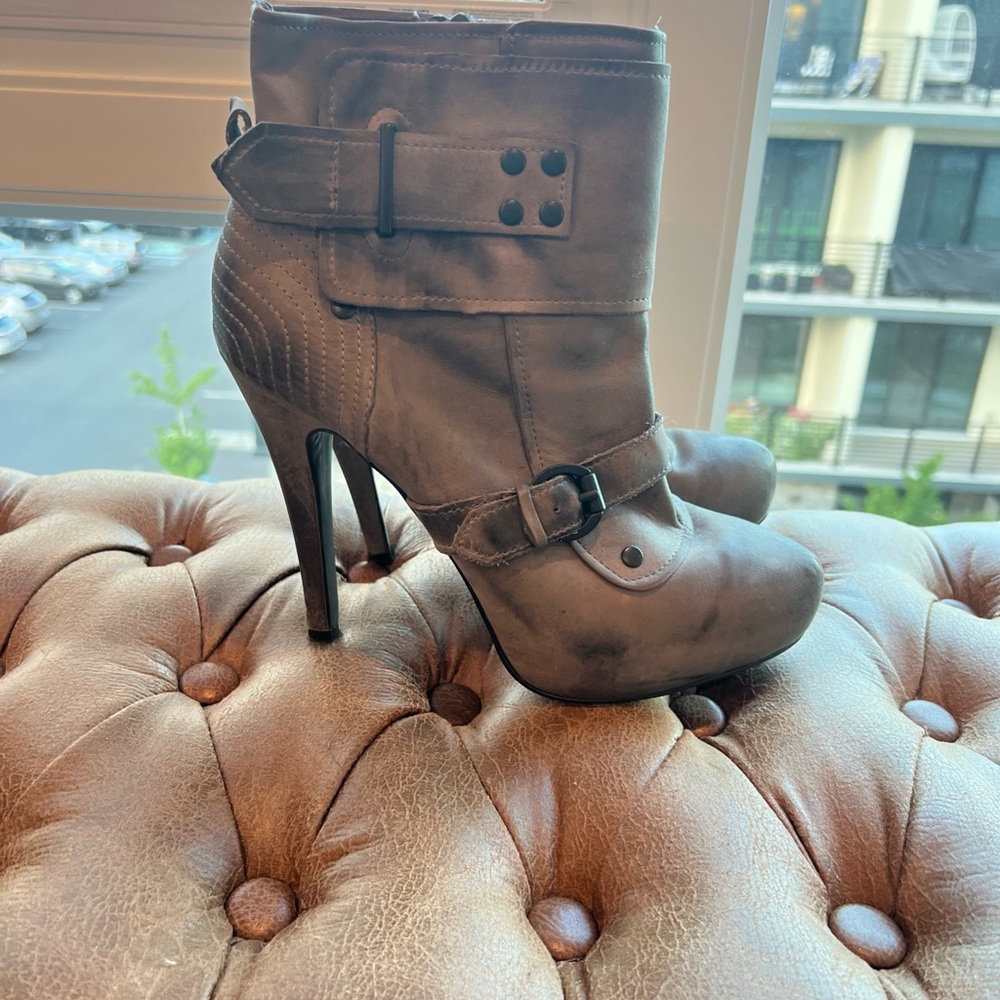 ASH Gray Stiletto Ankle Boots